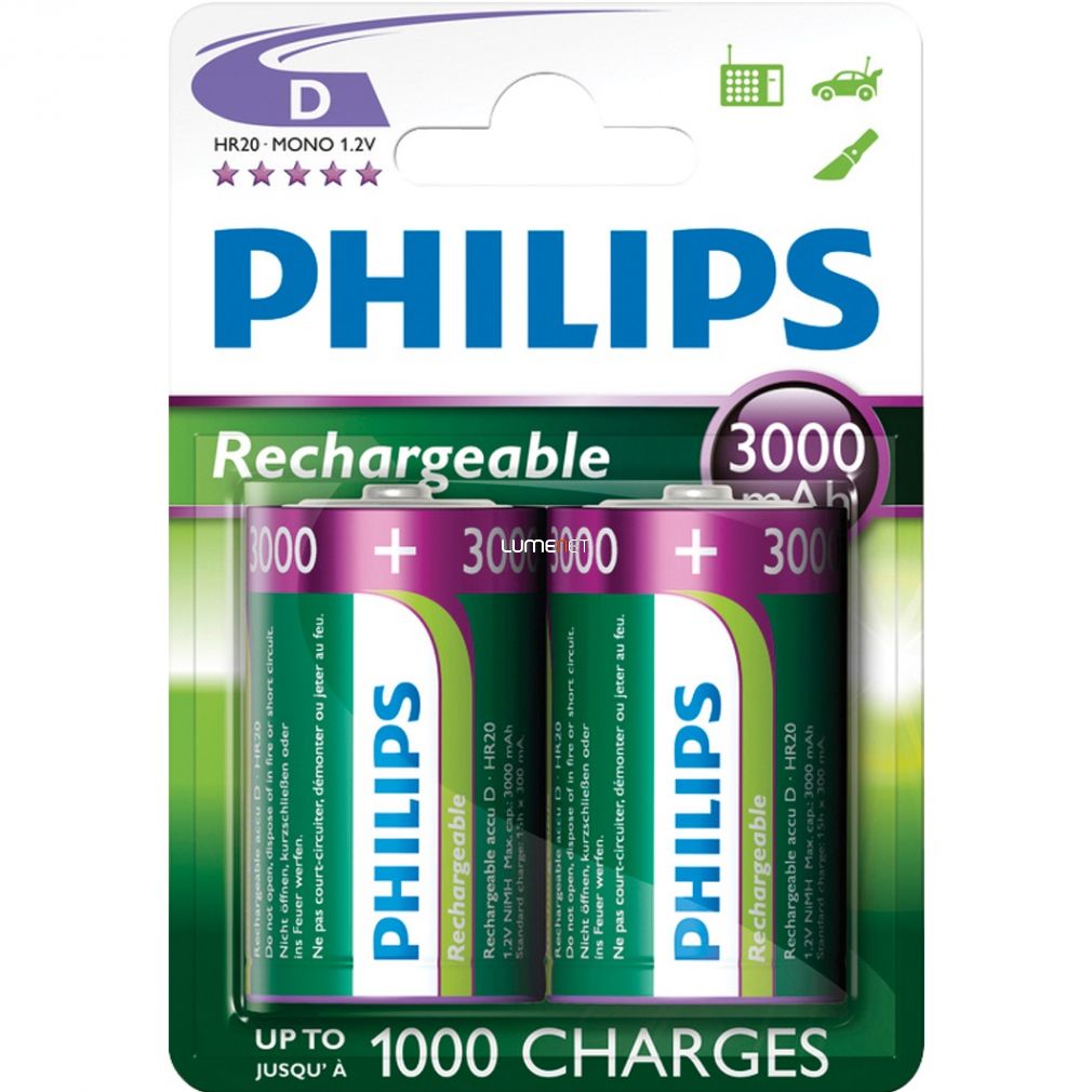 Philips MultiLife R20-B2A300/10 D góliát akku /3000mAh 2db/csomag