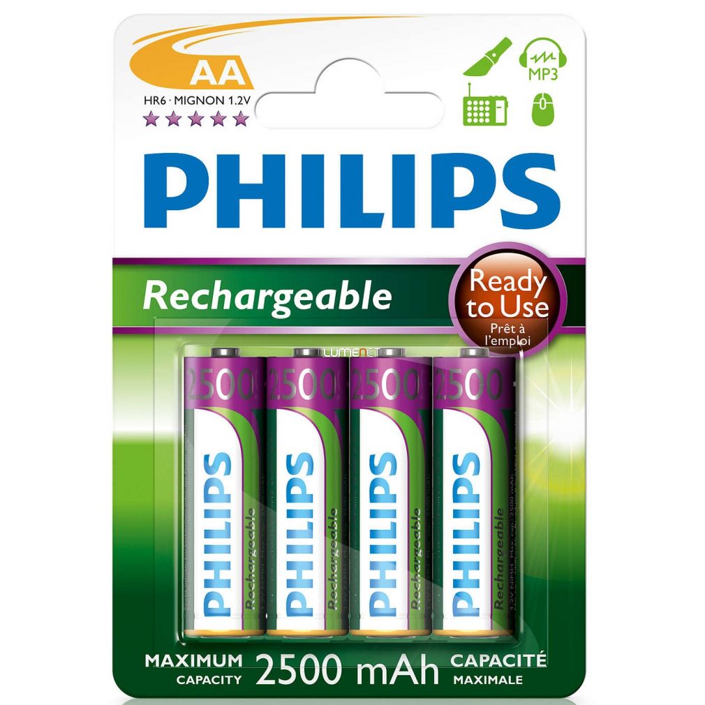 Philips MultiLife R6-B4RTU25/10 AA ceruza akku /2500mAh 4db/csomag