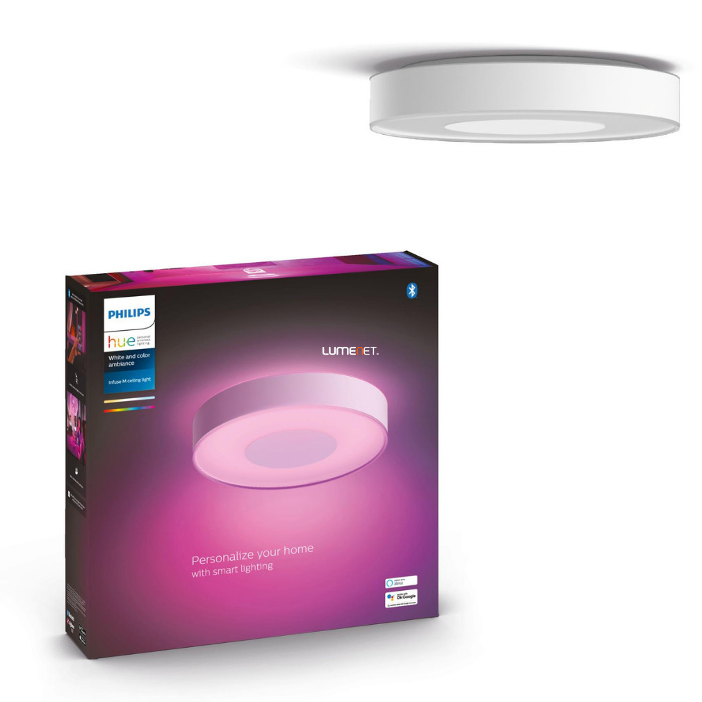 Philips Hue Infuse M White and Color Ambiance LED mennyezeti lámpa, fehér