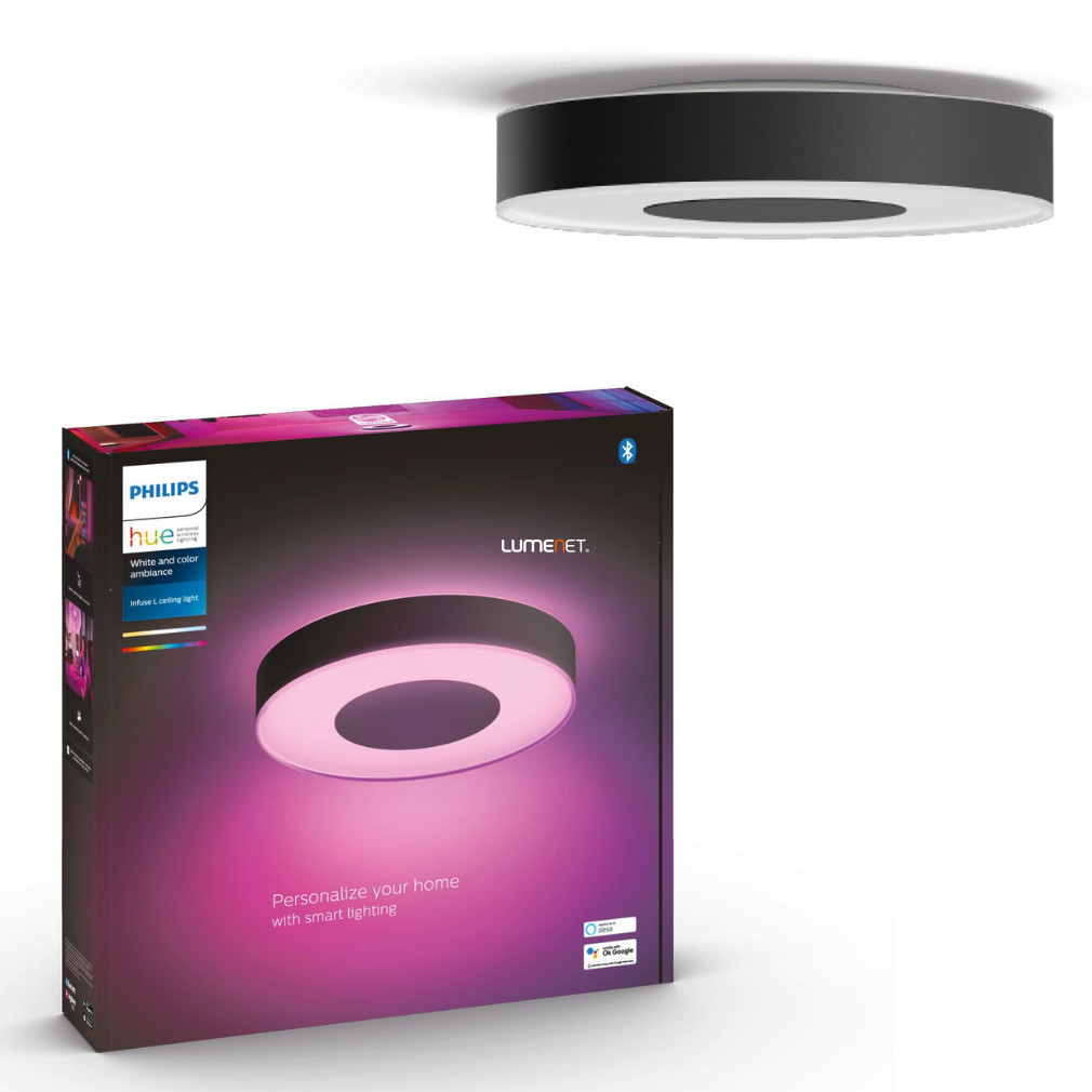 Philips Hue Infuse L White and Color Ambiance LED mennyezeti lámpa, fekete