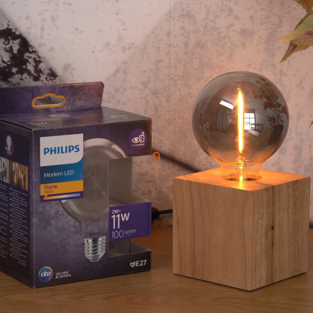 Philips E27 Vintage LED 2W 100lm 1800K smoky G93 - 11W izzó helyett