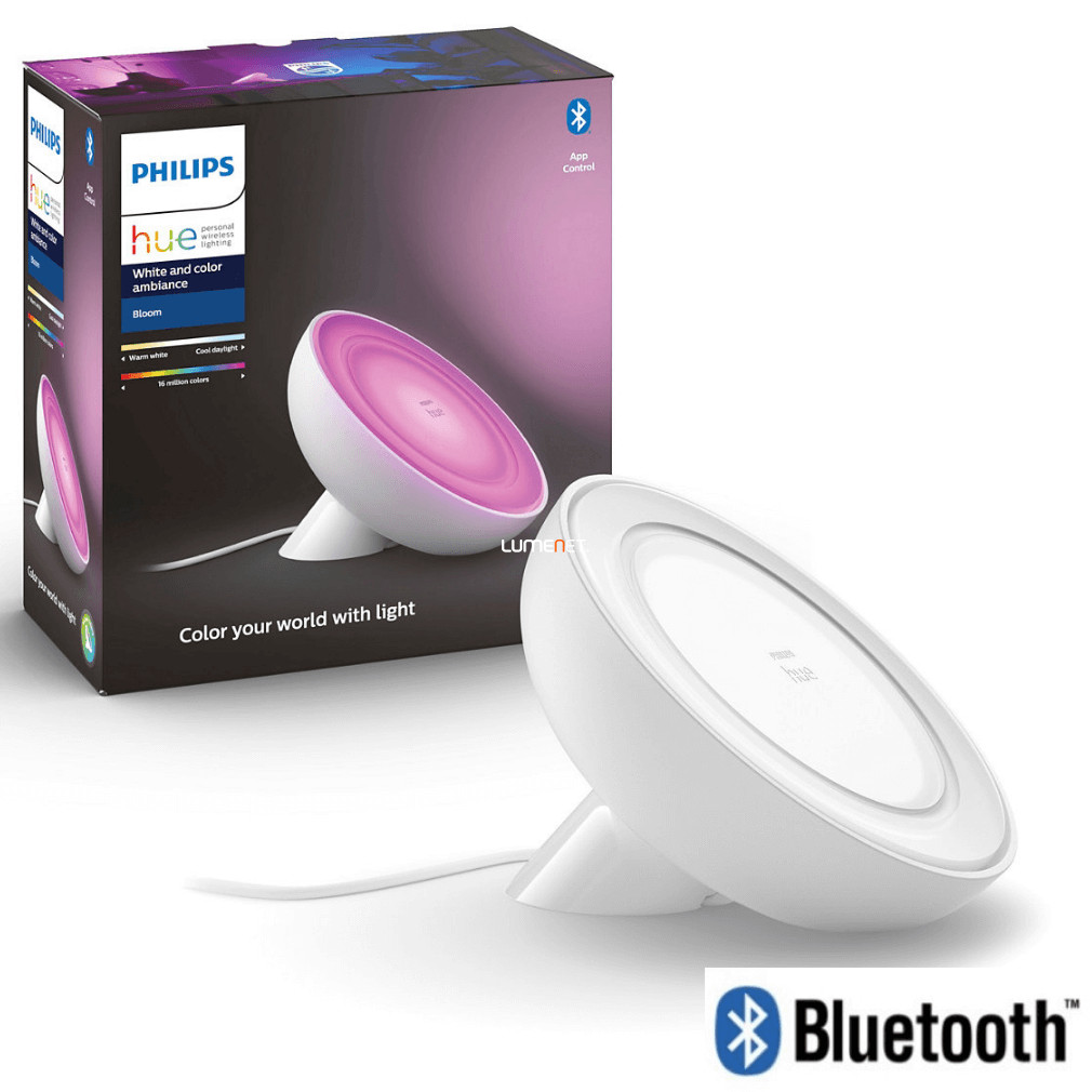 Philips Hue Bloom White and Color Ambiance LED dekor lámpa, fehér