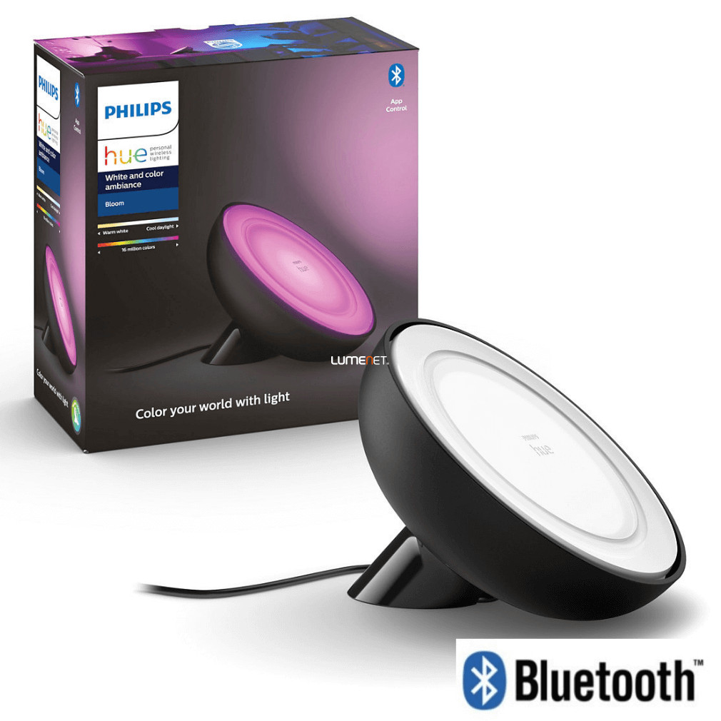 Philips Hue Bloom White and Color Ambiance LED dekor lámpa, fekete