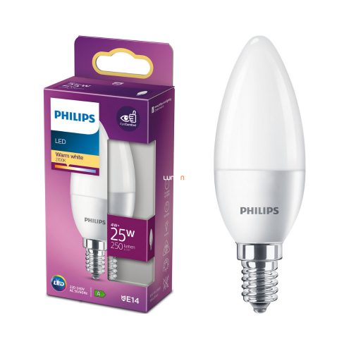 Philips E14 LED gyertya 4W 250lm 2700K meleg fehér - 25W izzó helyett