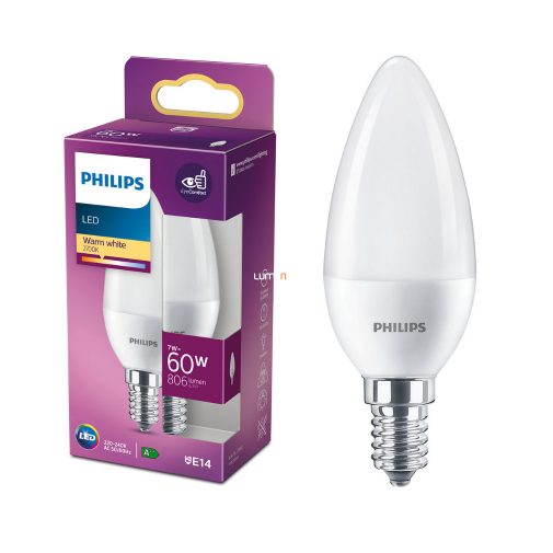 Philips E14 LED gyertya 7W 806lm 2700K meleg fehér - 60W izzó helyett