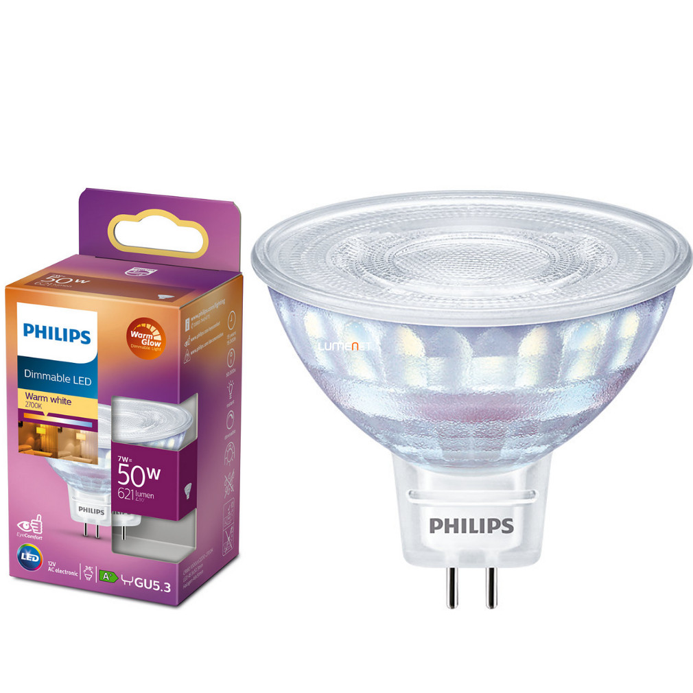 Philips GU5.3 LED 7W 621lm 2200-2700K DimTone - 50W izzó helyett