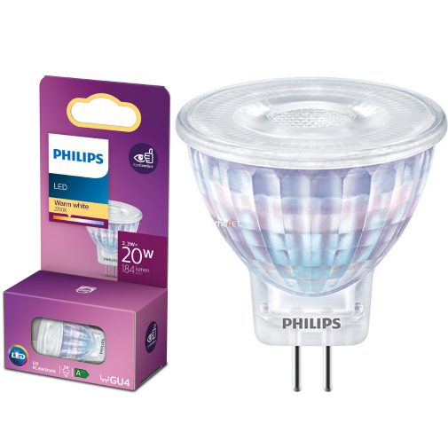 Philips GU4 LED 2,3W 184lm 2700K meleg fehér 36° - 20W izzó helyett