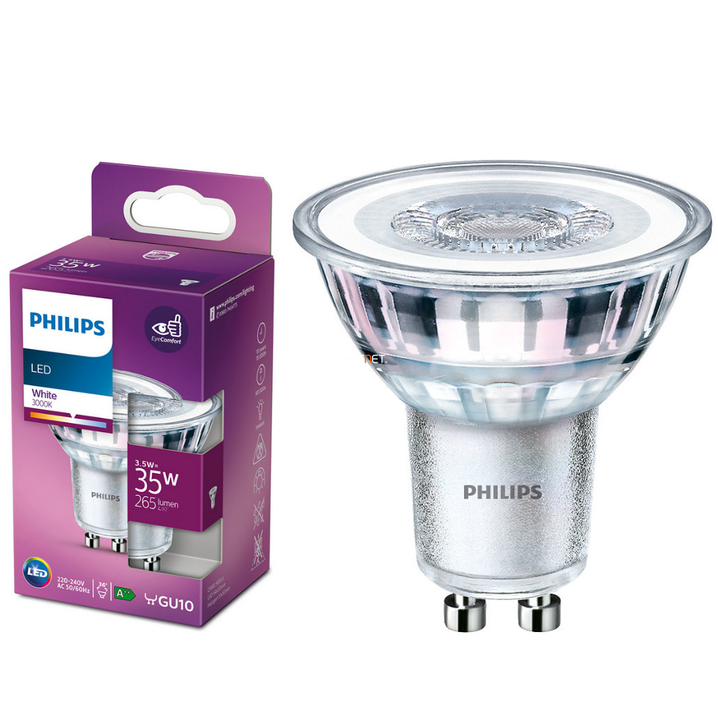 Philips GU10 LED 3,5W 265lm 3000K semleges fehér 36° - 35W izzó helyett