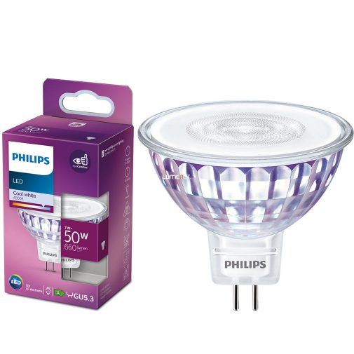 Philips GU5.3 LED 7W 660lm 4000K hideg fehér 36° - 50W izzó helyett