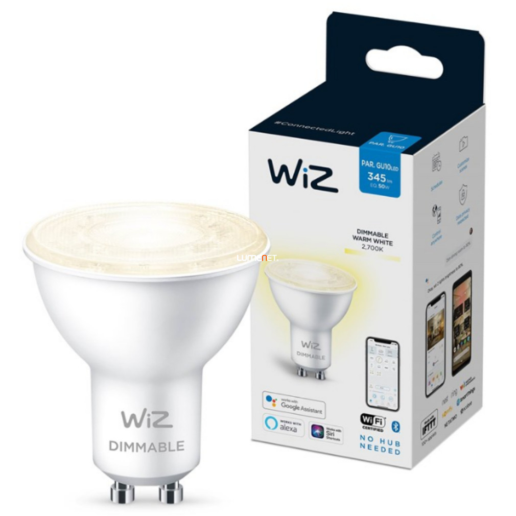 WiZ Wi-Fi GU10 LED 4,9W 345lm CRI90 2700K