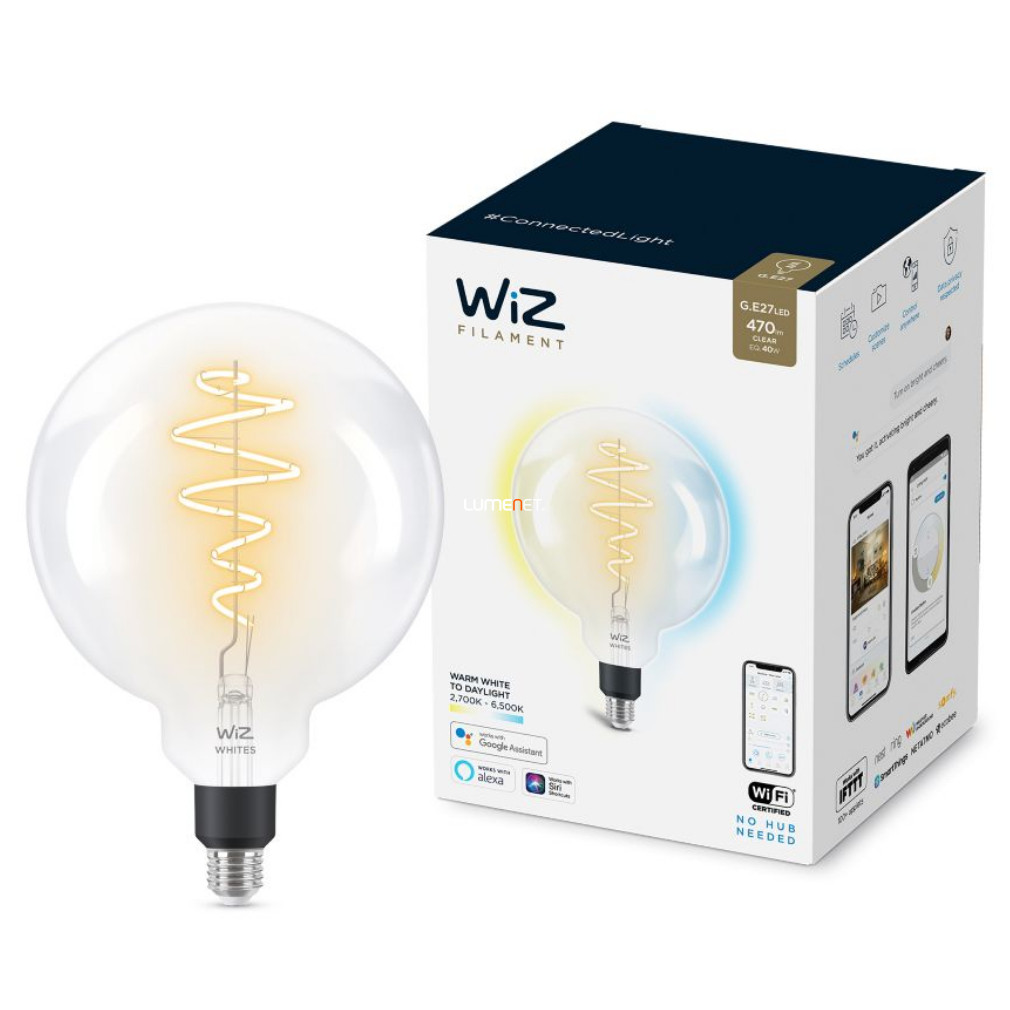 WiZ Wi-Fi G200 E27 LED 6,7W 470lm CRI90 2700-6500K