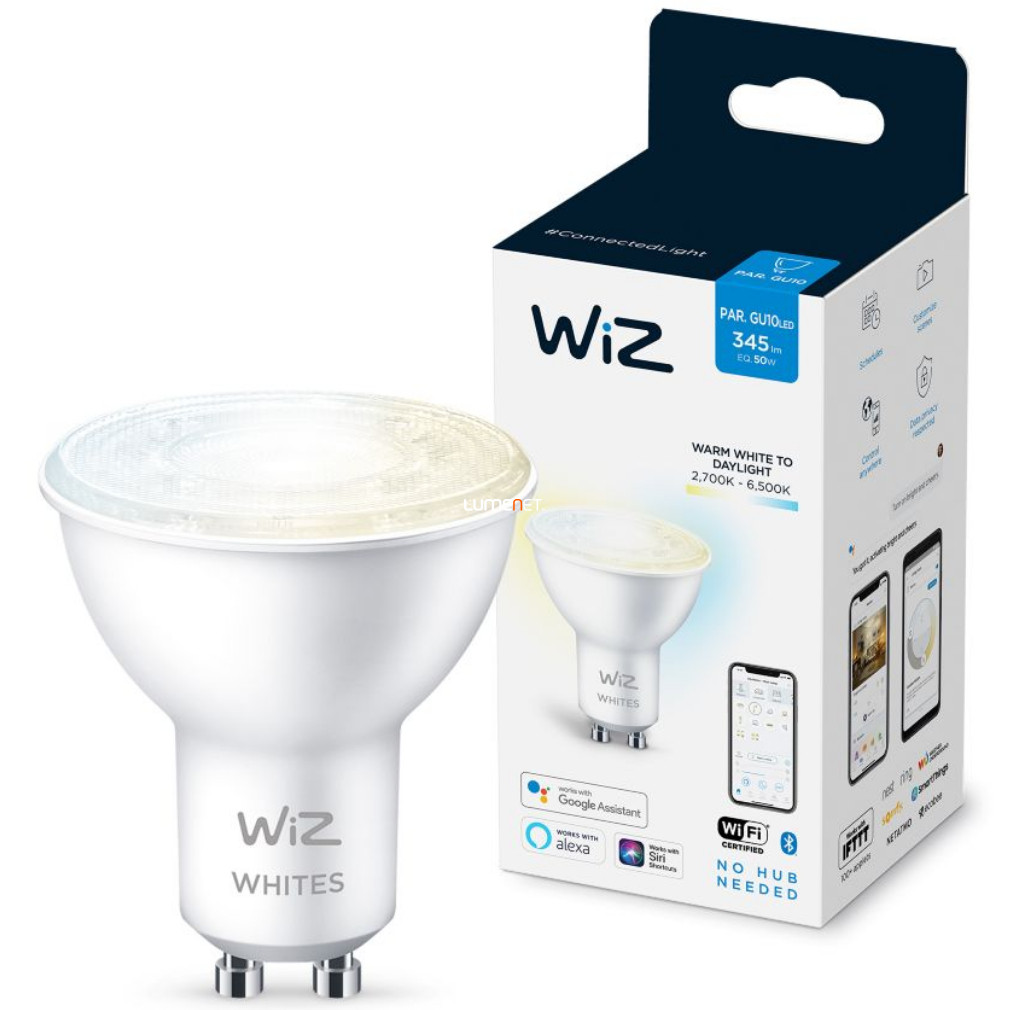 WiZ Wi-Fi GU10 LED 4,9W 345lm CRI90 2700-6500K