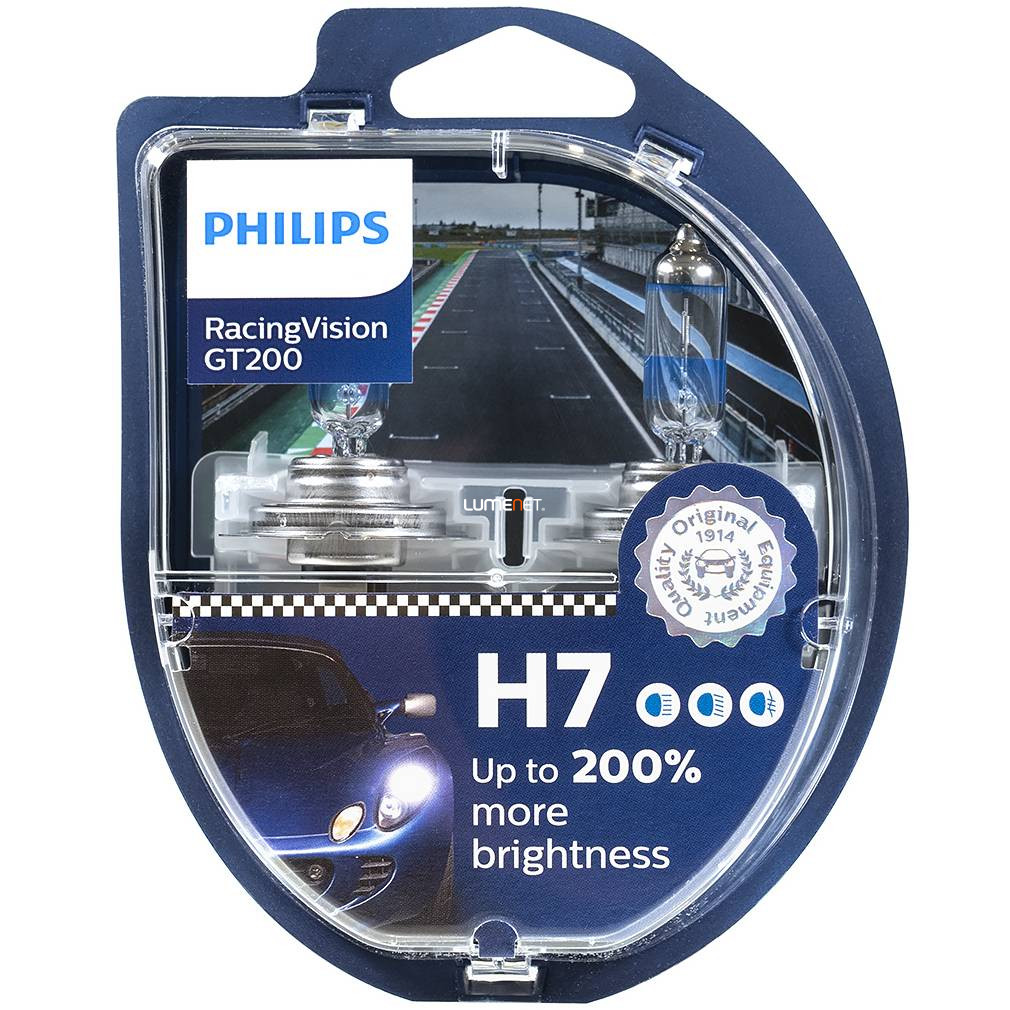 H7 Philips Racing-Vision GT200 12V/55W white (2pcs) +200% more light -  tuning online kaufen