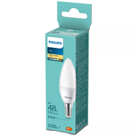   Philips E14 LED gyertya, 6 W, 620 lm, 2700 K, opál - 48 W izzó helyett