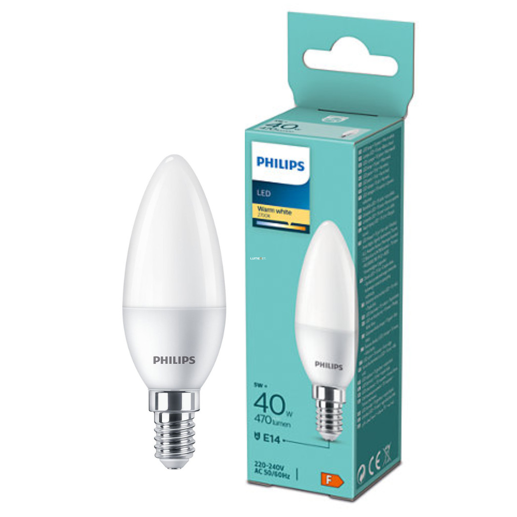 Philips E14 LED 5W 470lm, hidegfehér-40 W izzó helyett