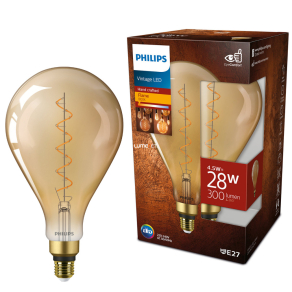   Philips E27 Vintage-Gold LED 4,5W 300lm 1800K melegfehér D160mm - 25W izzó helyett