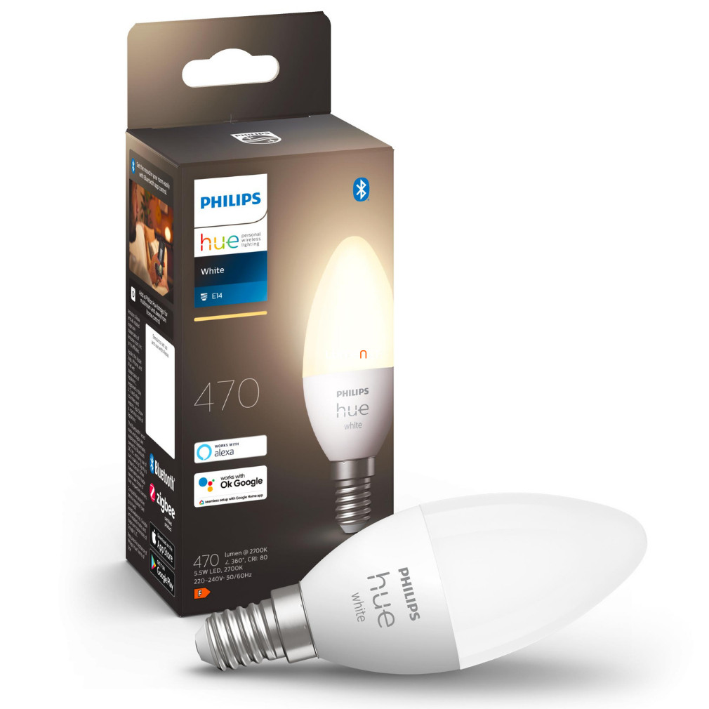 Philips Hue White 5,5W 2700K E14 LED gyertya fényforrás