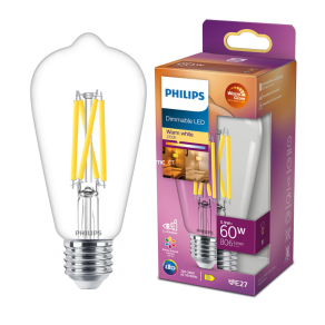  Philips E27 LED Edison 5,9W 806lm extra melegfehér - 60W izzó helyett (Calssic WarmGlow)