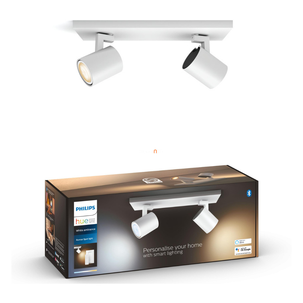 Philips Hue Runner White Ambiance LED 2-es spot lámpa, fehér + DIM Switch