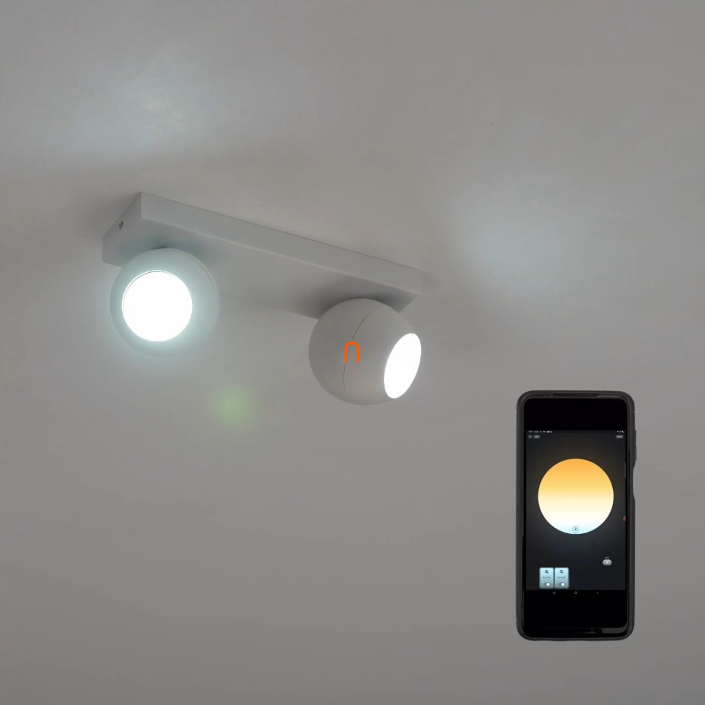 Philips Hue Buckram White Ambiance LED 2-es spot lámpa, fehér + DIM Switch