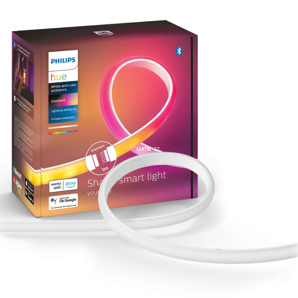 Philips Hue Gradient Lightstrip White and Color Ambiance LED-szalag bővítő 1m