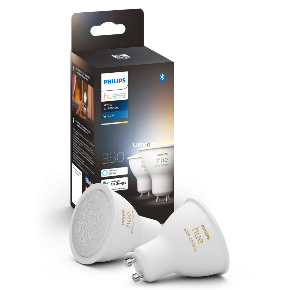 Philips Hue White Ambiance 4,3W GU10 LED fényforrás 2db/csomag