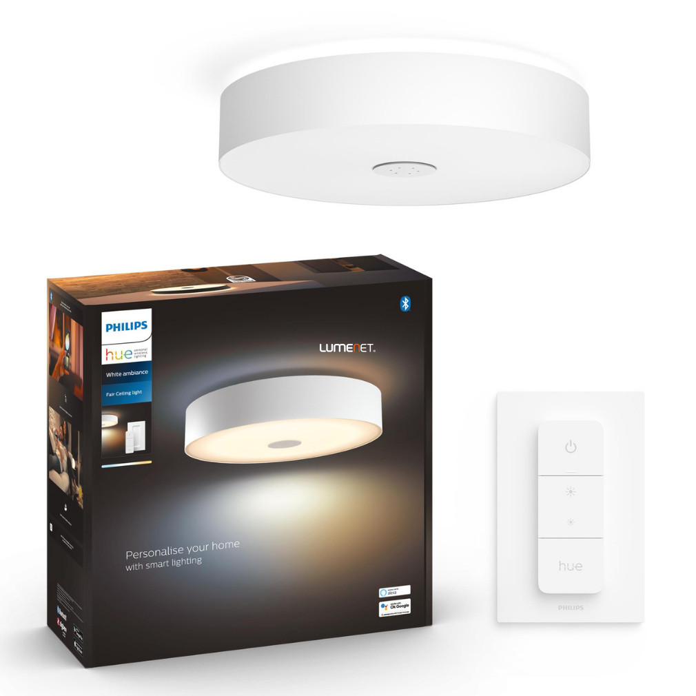 Philips Hue Fair White Ambiance LED mennyezeti lámpa, fehér + DIM Switch