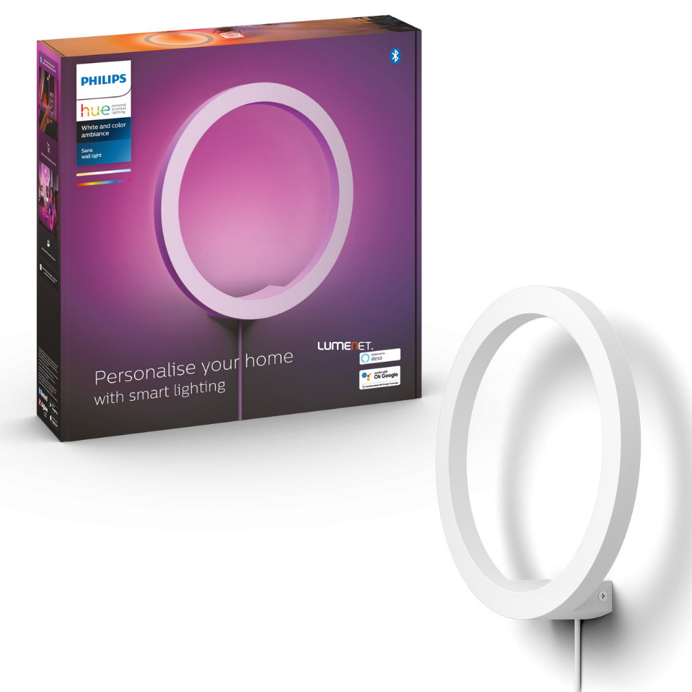 Philips Hue LED fali lámpa, fehér (White and Color Ambiance-Sana)