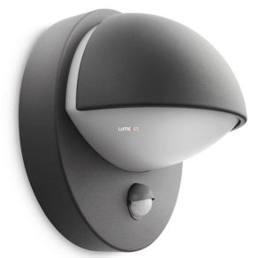   Philips kültéri mozgásérzékelős fali lámpa 19,5cm, antracit (June)