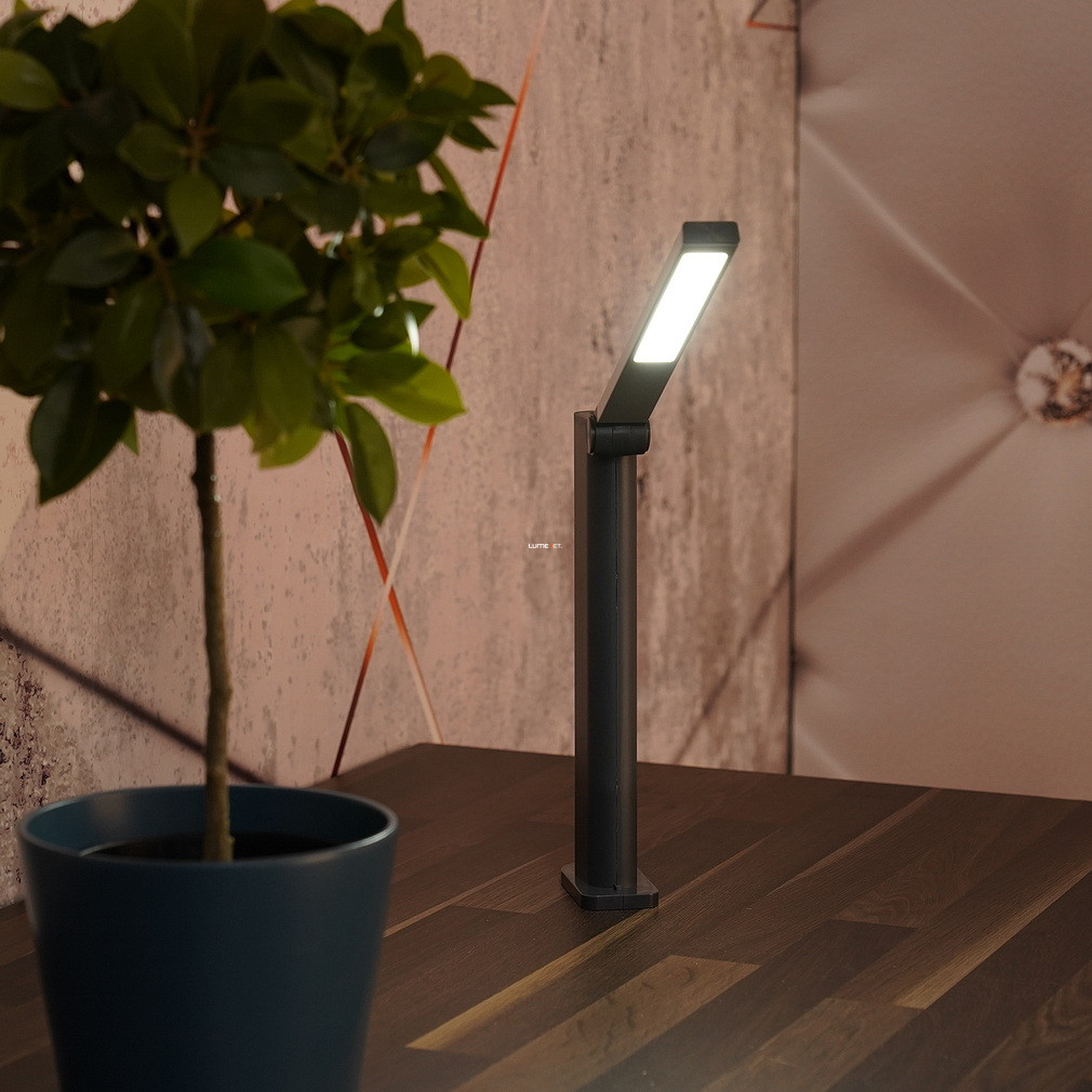 Philips tölthető asztali LED lámpa, szabályozható, hidegfehér, 5 W, fekete színben (Amber)