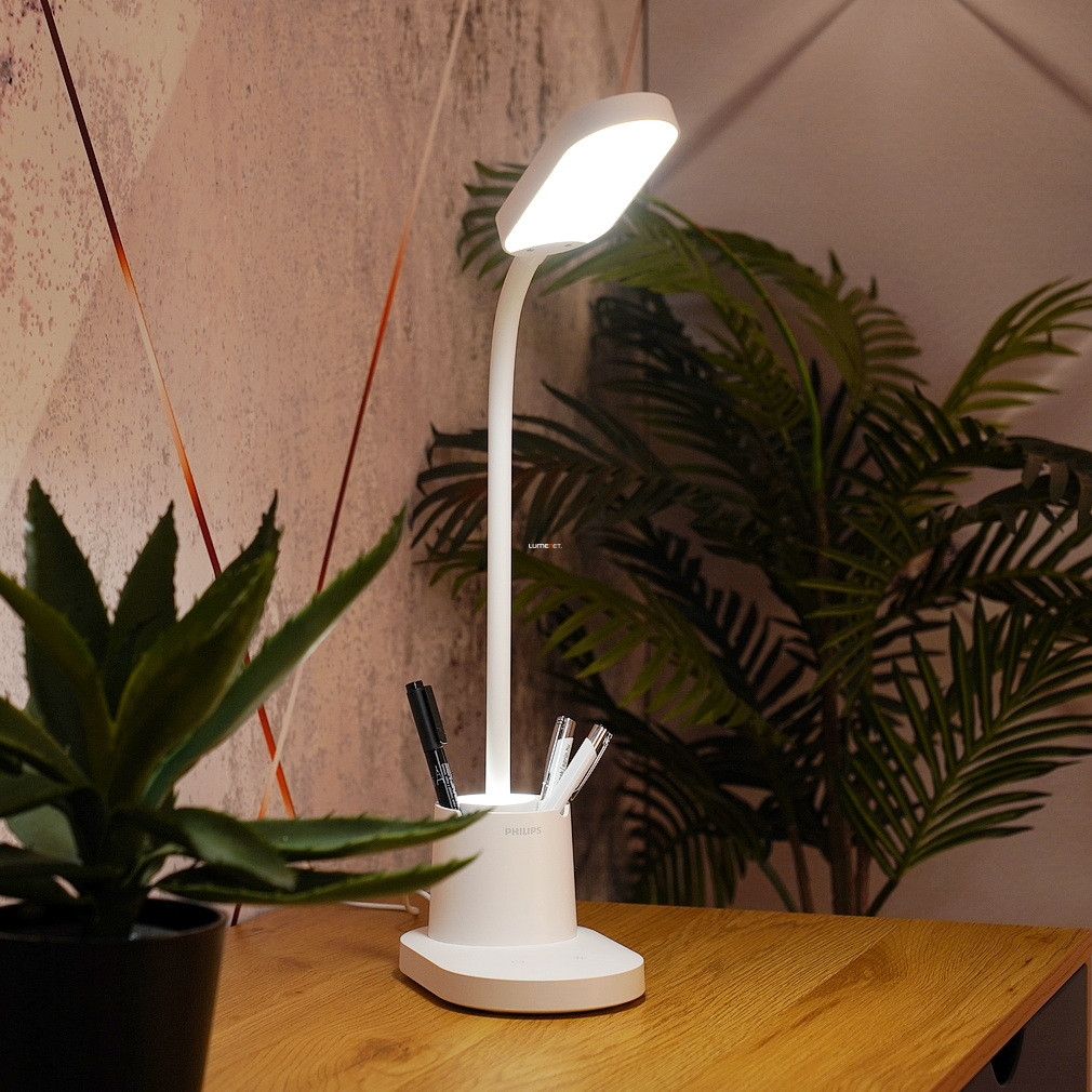 Philips tölthető asztali LED lámpa, szabályozható, hidegfehér, 7 W, (Bucket)