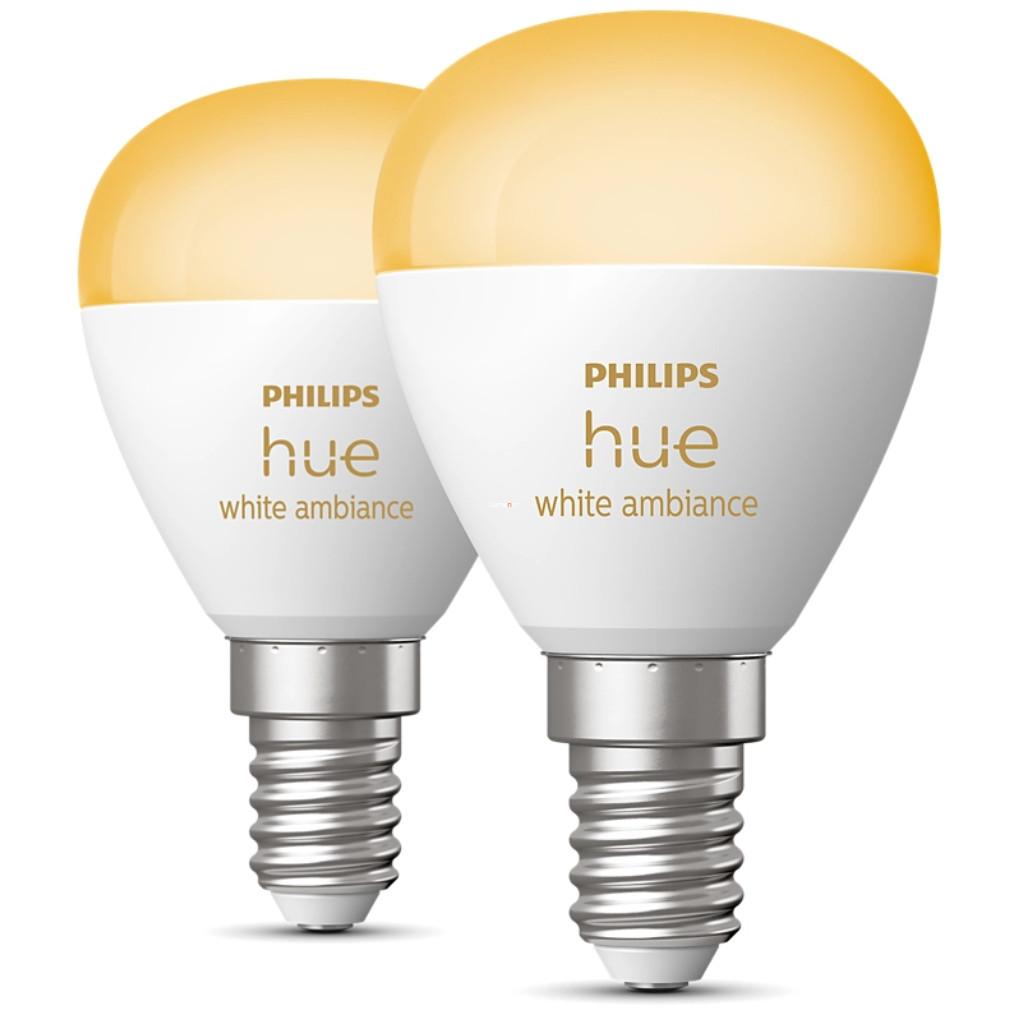 Philips Hue okos E14 LED, 5,1 W, 2 darabos (White Ambience)