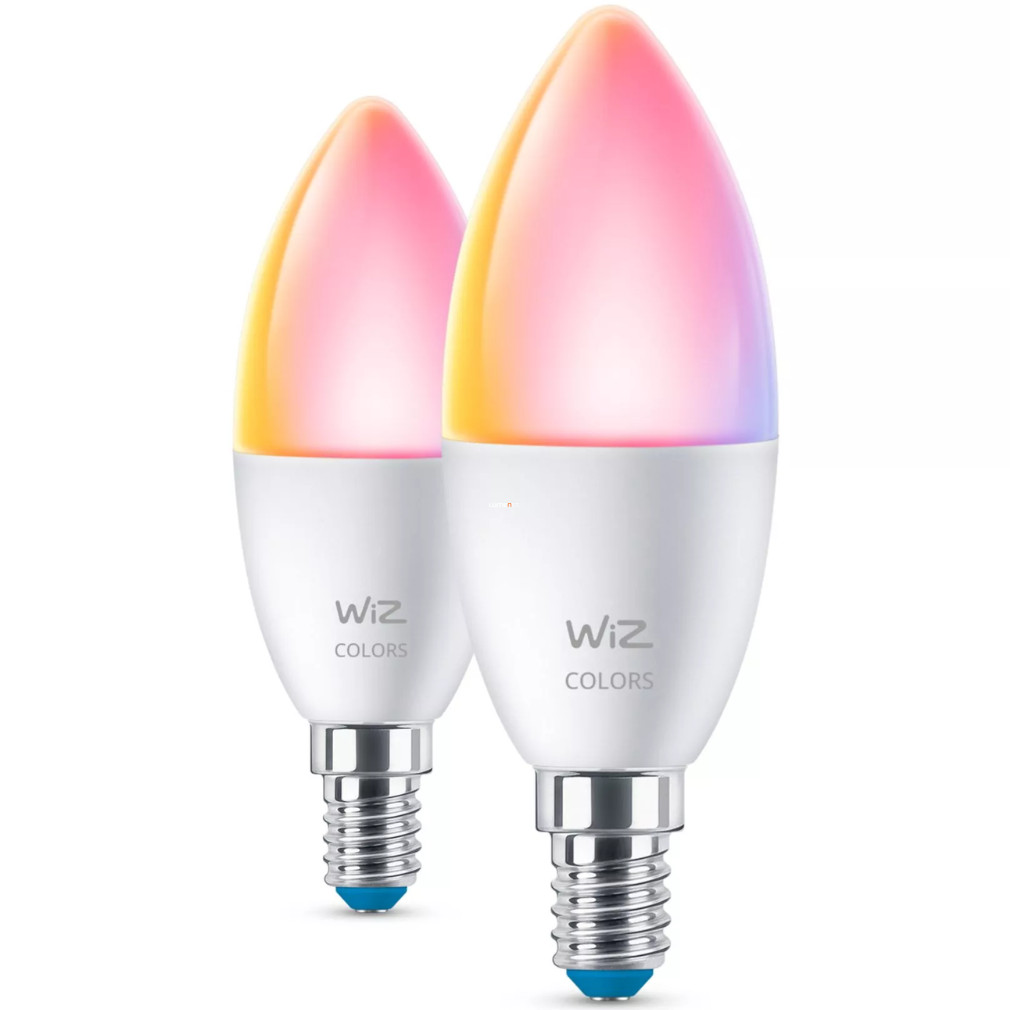 WiZ okos E14 LED, gyertya forma, 2200-6500 K, 40 W izzó helyett, 2 darabos (RGBW)