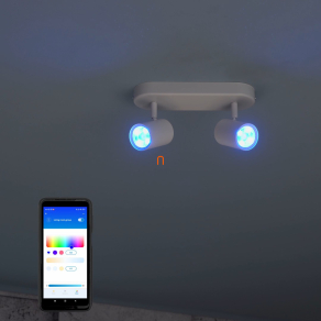   WiZ Imageo Wi-Fi, Bluetooth 2x5W 690lm 2200-6500K+RGB szabályozható LED spot lámpa, fehér