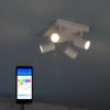 WiZ Imageo Wi-Fi, Bluetooth 4x5W 1380lm RGBW mennyezeti spot lámpa, négyzet alakú, fehér