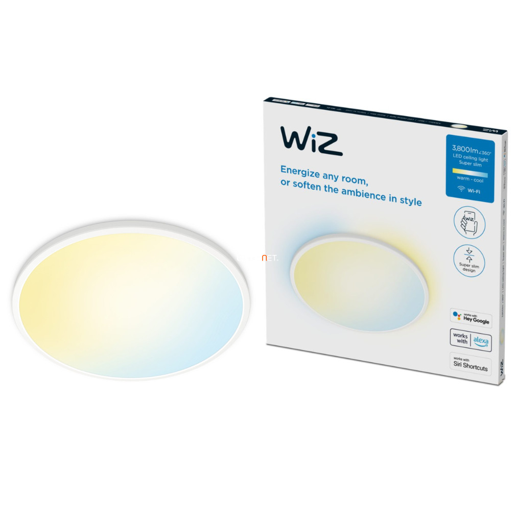 WiZ Super Slim 36W 3800lm 2700-6500K mennyezeti LED lámpa, fehér