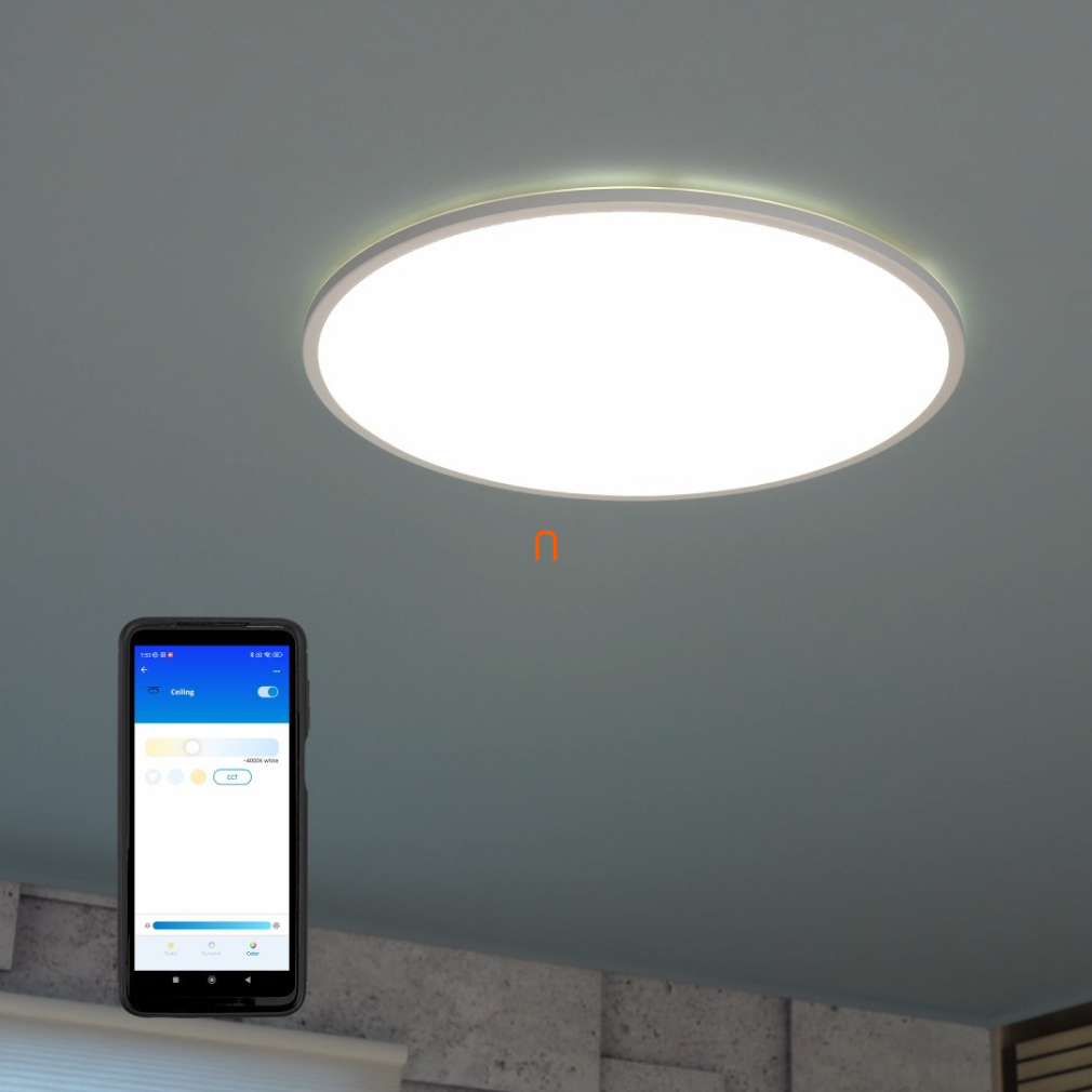 WiZ Super Slim Wi-Fi, Bluetooth 36W 3800lm 2700-6500K mennyezeti LED lámpa, fehér