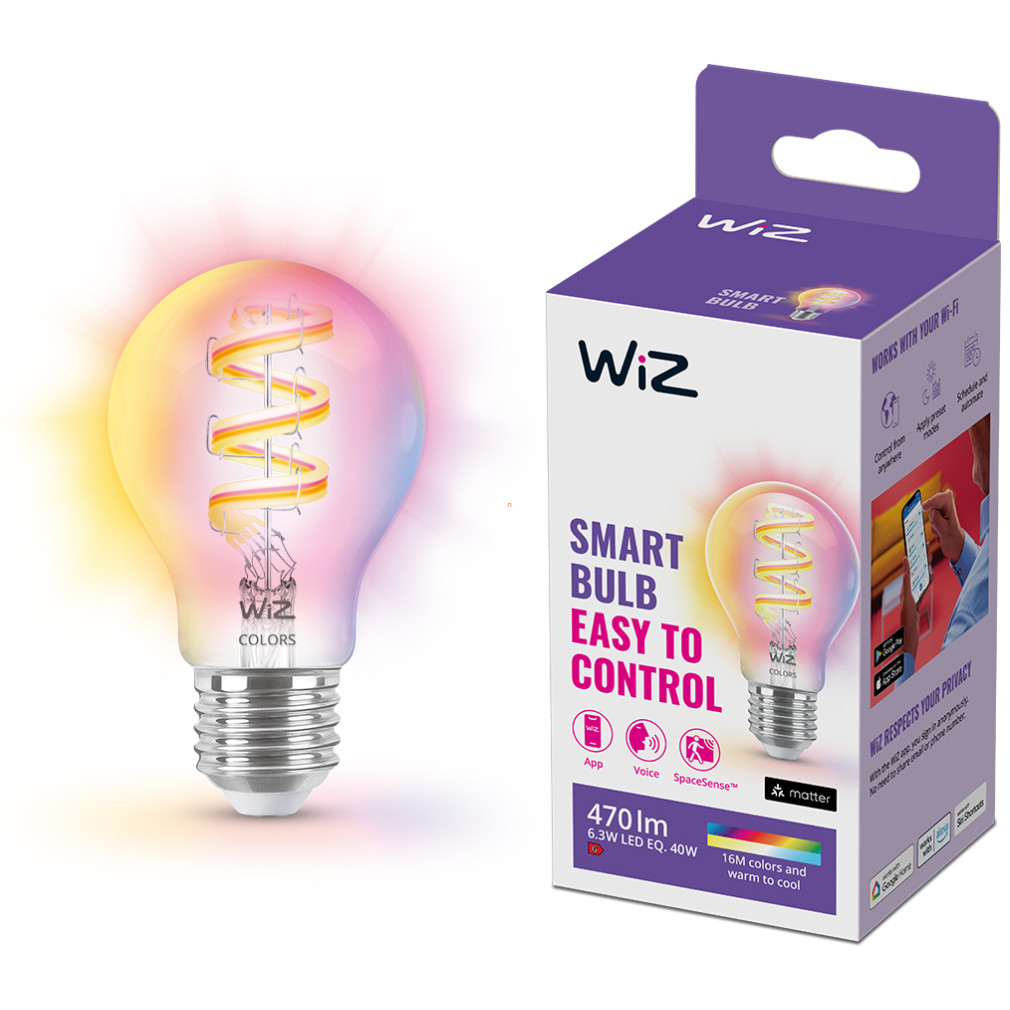 WiZ okos E27 RGBW filament LED, 2200-6500 K (RGBW)