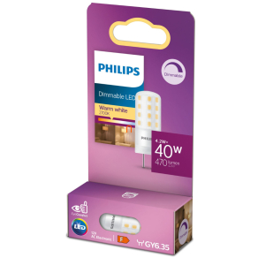   Philips GY6.35 LED, 4.2 W, 470 lm, 2700 K, 12V, opál - 40 W izzó helyett