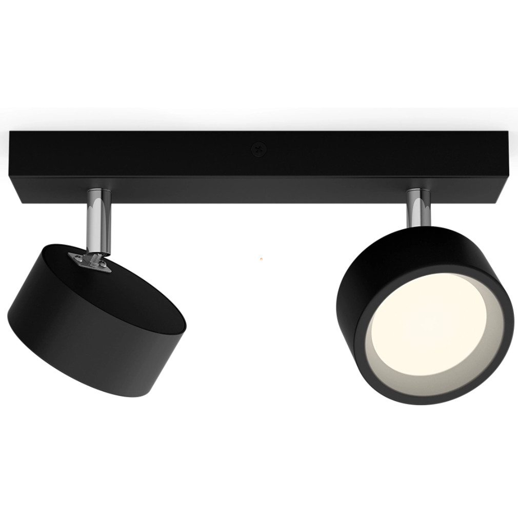 Philips karos LED spotlámpa, melegfehér, 2x5,5 W, fekete színben (Brecia Spot)