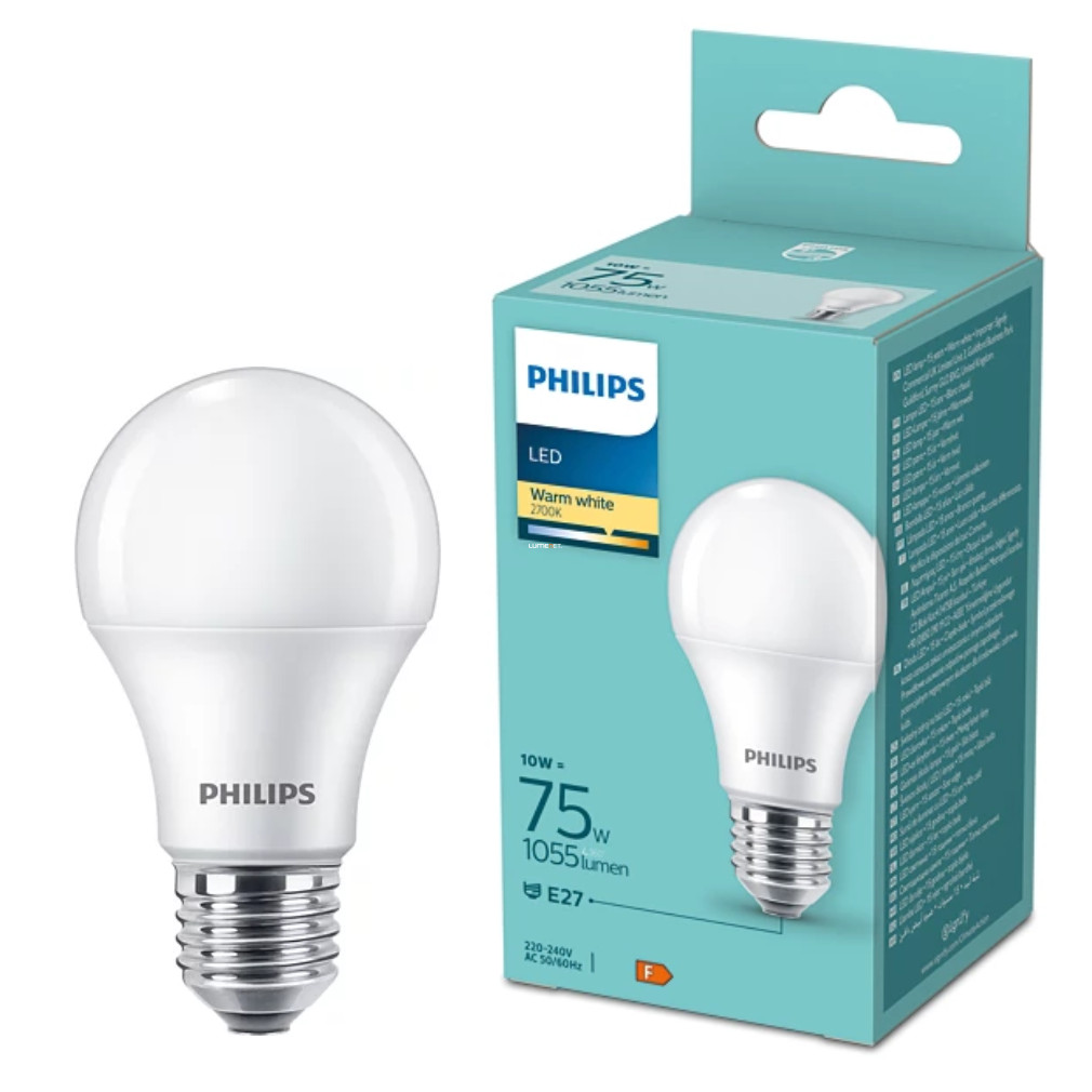Philips E27 LED 10W 1055lm, hidegfehér-75 W izzó helyett