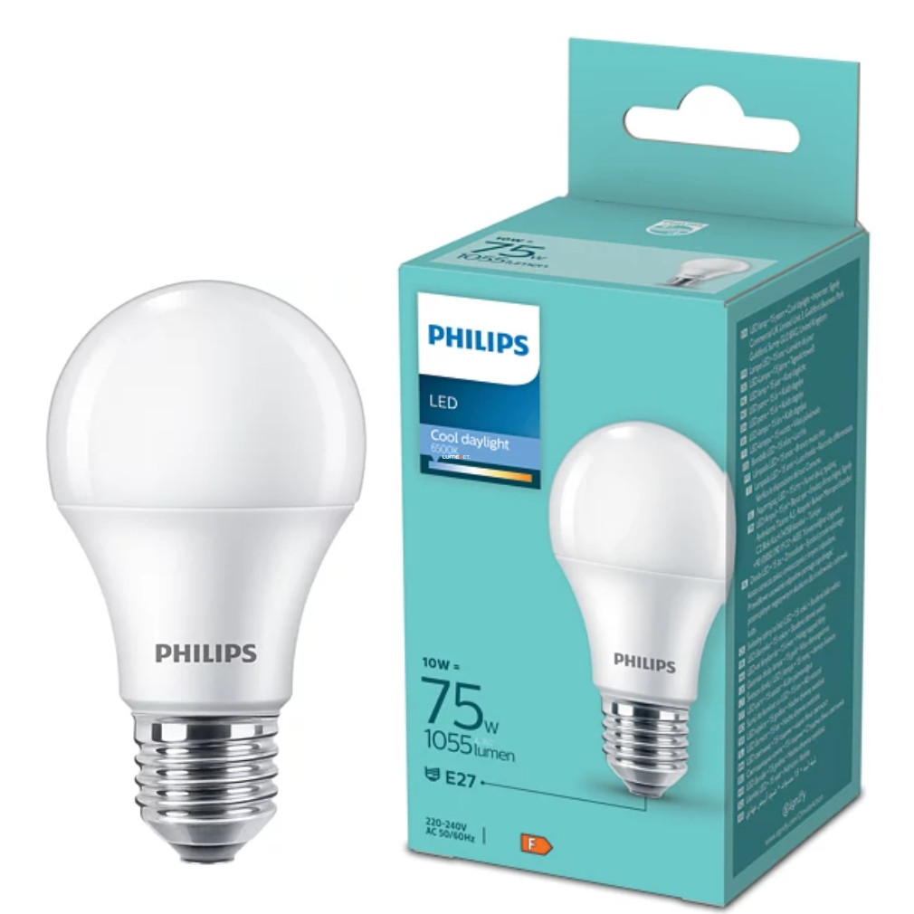 Philips E27 LED 10W 1055lm,  extra hidegfehér-75 W izzó helyett