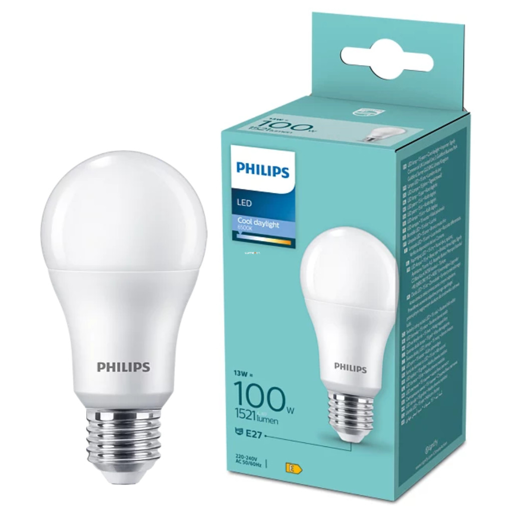 Philips E27 LED 13W 1521lm, extra hidegfehér-100 W izzó helyett