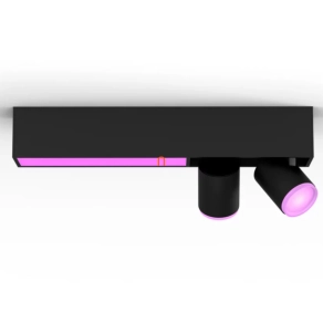   Philips Hue Bluetooth 11W LED mennyezeti lámpa + 2-es spot, fekete (Centris White and Color Ambiance)