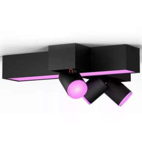   Philips Hue Bluetooth 25W LED mennyezeti lámpa + 3-as spot, fekete (Centris White and Color Ambiance)