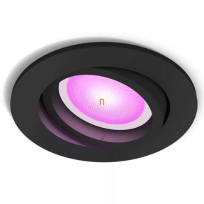   Philips Hue süllyesztett spot lámpa, kerek, fekete (Centura White and Color Ambiance)