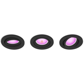   Philips Hue süllyesztett spot lámpa, kerek, fekete 3db/csomag (Centura White and Color Ambiance)