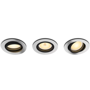   Philips Hue süllyesztett spot lámpa, kerek, ezüst 3db/csomag (Milliskin White Ambiance)