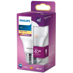   Philips E27 LED, 4.2 W, 470 lm, 2700 K, opál - 40 W izzó helyett