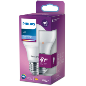   Philips E27 LED, 4.2 W, 470 lm, 6500 K, opál - 40 W izzó helyett